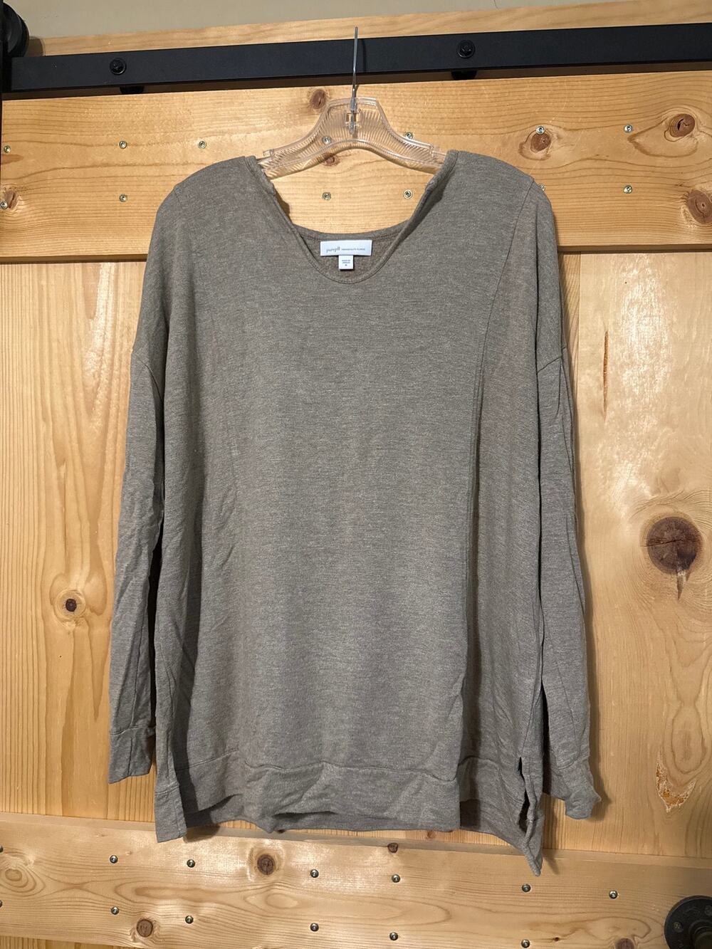 Pure Jill Top Tranquility Fleece Size Women’s M Beige Brown Long Sleeve Neutral